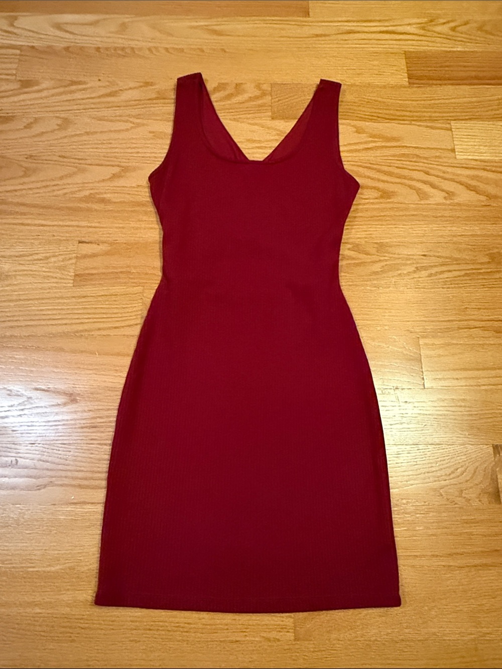 Mango Red Ribbed Mini Dress